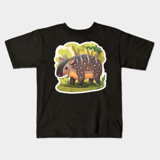 Cute Mountain Tapir Illustration - Adorable Animal Art Kids T-Shirt